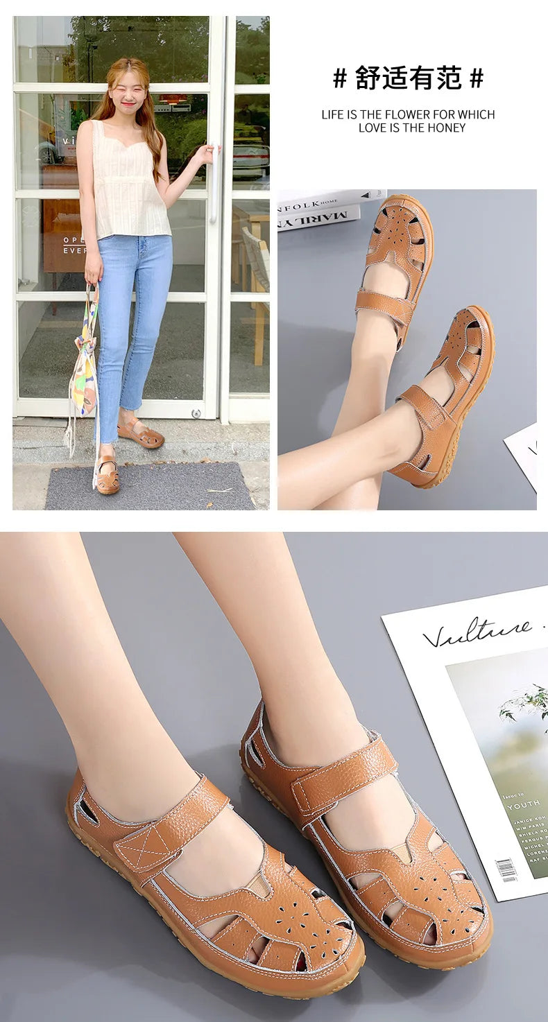 Women Sandals Casual Summer Ladies Closed Toe Beach Sandals Walking Women Flats Shoes Outdoor Comfort Female Fashion Sneakers