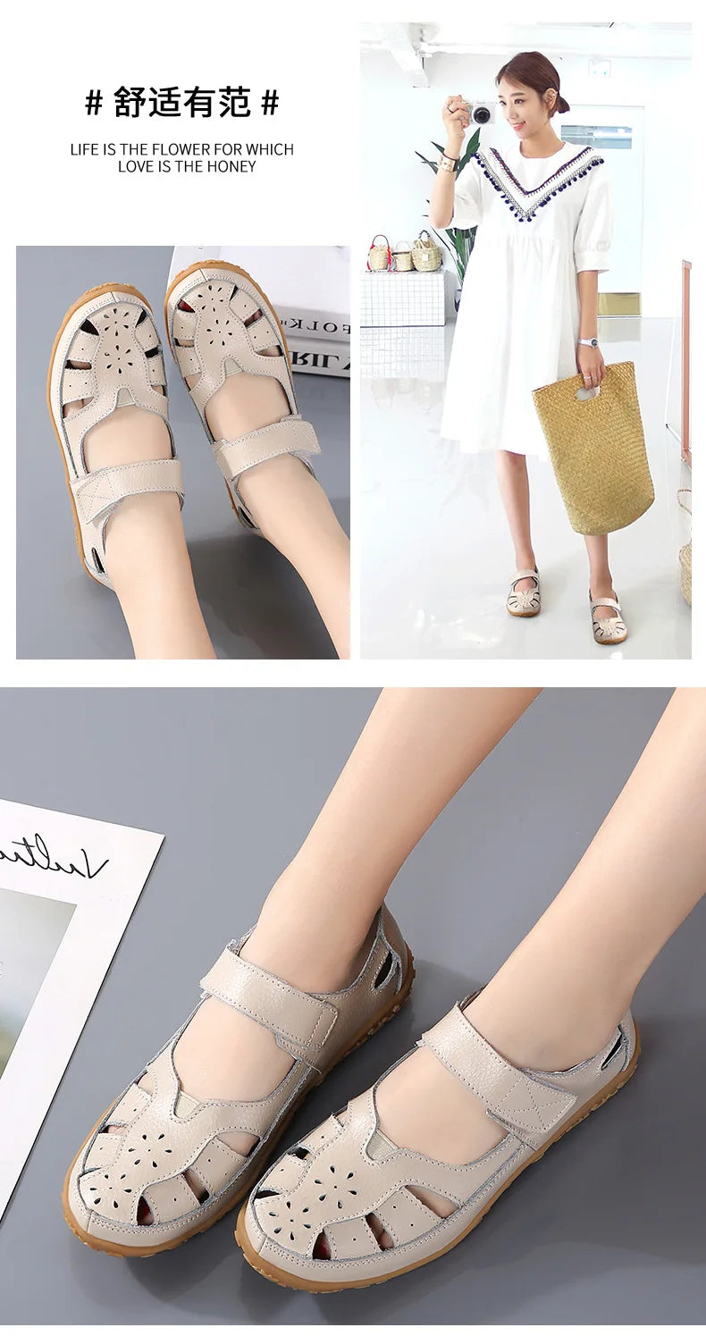Women Sandals Casual Summer Ladies Closed Toe Beach Sandals Walking Women Flats Shoes Outdoor Comfort Female Fashion Sneakers