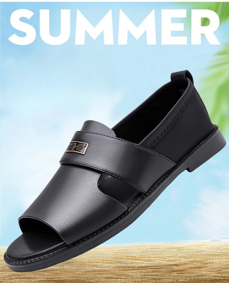 Sandals for Men Brand Casual Shoes Outdoor Fashion Men's Slippers Comfortable Beach Shoes High Quality Leather Men Flat Sandals