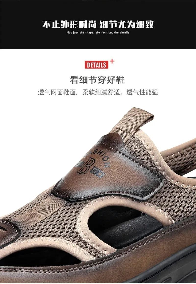 Sandals for Men Fashion Outdoor Casual Sport Sandals Summer Breathable Hollow Out Mesh Shoes for Men Non-slip Platform Sandalias