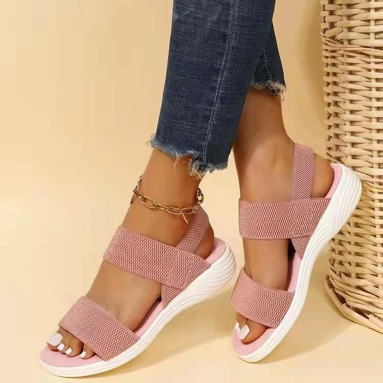 Orthopedic Wedge Sandals for Women — Elegant Open Toe with Thick Heel Support