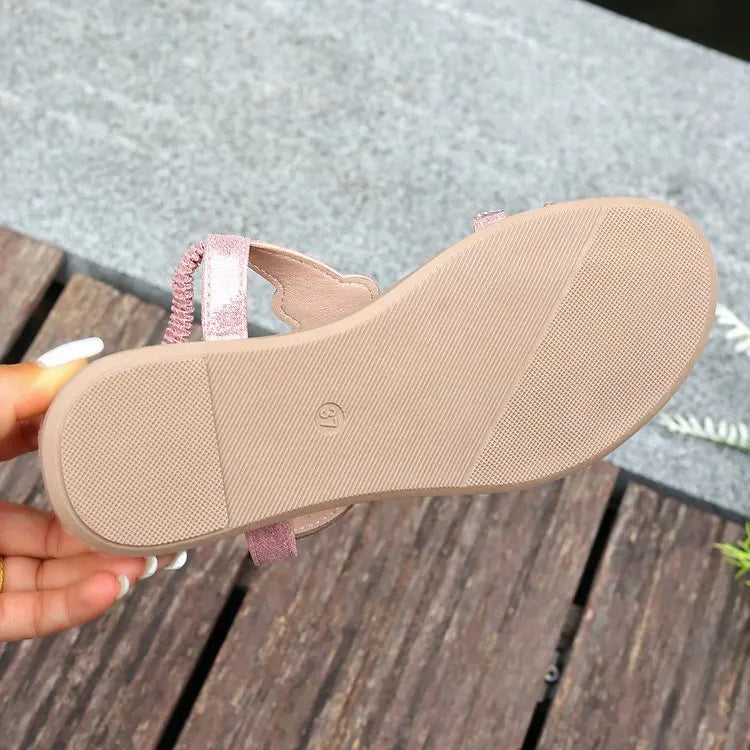 Women's Sandals Fashion Women Summer Sandals 2025 New Summer Shoes For Women Low Heels Flat Sandalias Mujer Crystal Footwear
