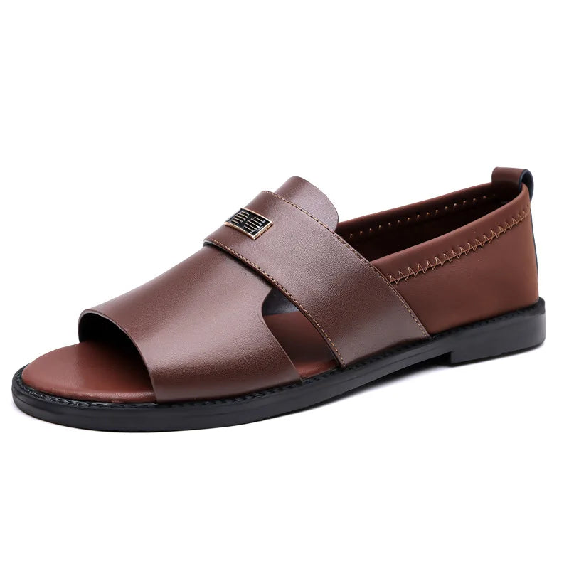 Sandals for Men Brand Casual Shoes Outdoor Fashion Men's Slippers Comfortable Beach Shoes High Quality Leather Men Flat Sandals