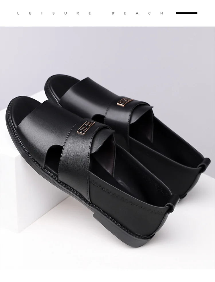Sandals for Men Brand Casual Shoes Outdoor Fashion Men's Slippers Comfortable Beach Shoes High Quality Leather Men Flat Sandals