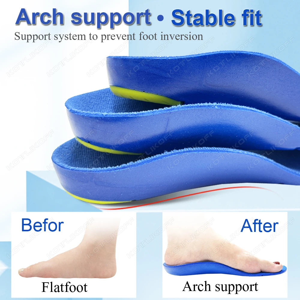 Adult Children's Orthotic Insoles Arch Support for Flat Foot High Arch Plantar Fasciitis Shock-Absorbing Sport Running Shoes Pad