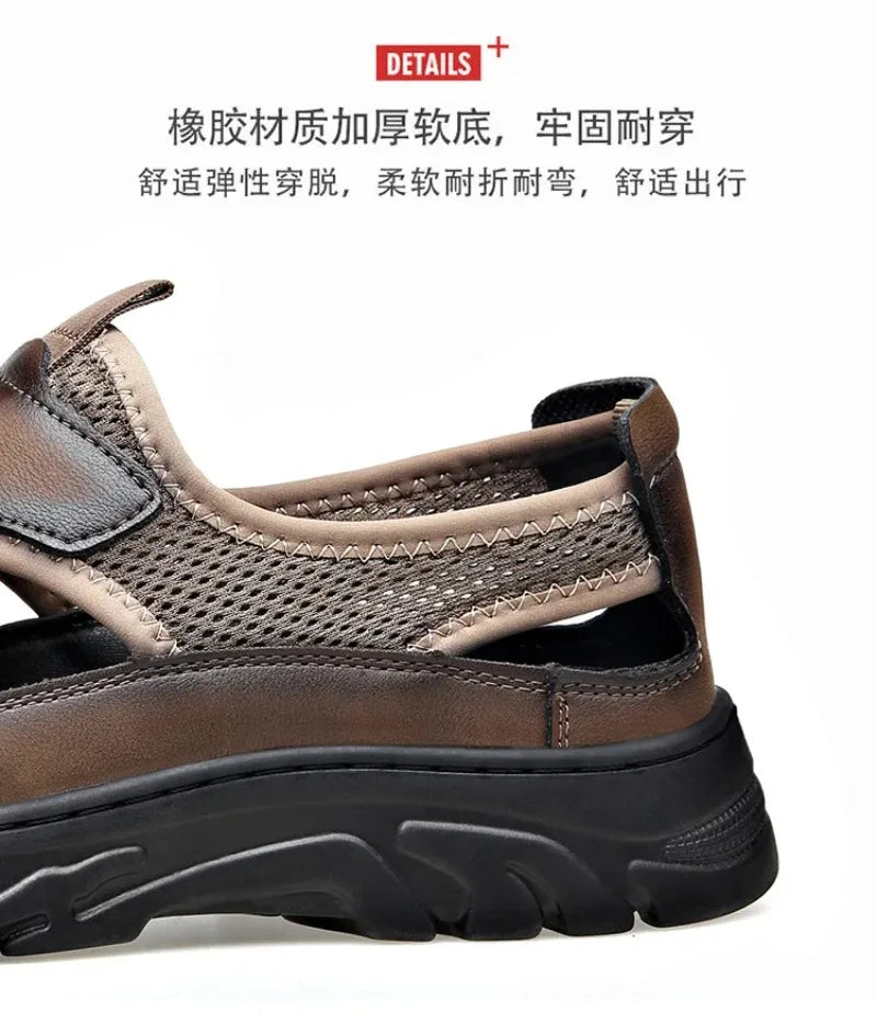 Sandals for Men Fashion Outdoor Casual Sport Sandals Summer Breathable Hollow Out Mesh Shoes for Men Non-slip Platform Sandalias