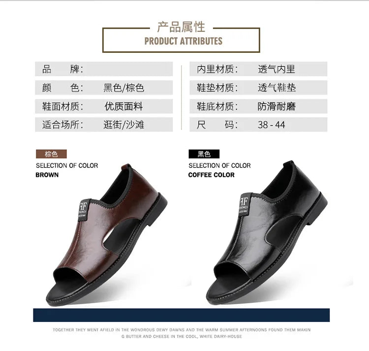 Sandals for Men Brand Casual Shoes Outdoor 2025 New Men's Slippers Comfortable Beach Shoes High Quality Leather Men Flat Sandals