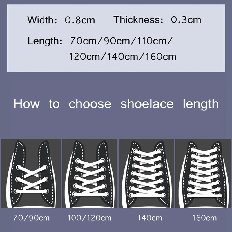 1 Pair Black White Shoe Laces Flat Double Woven Anti-slip Polyester Shoelaces Sports Casual White Shoes Classic Shoelace