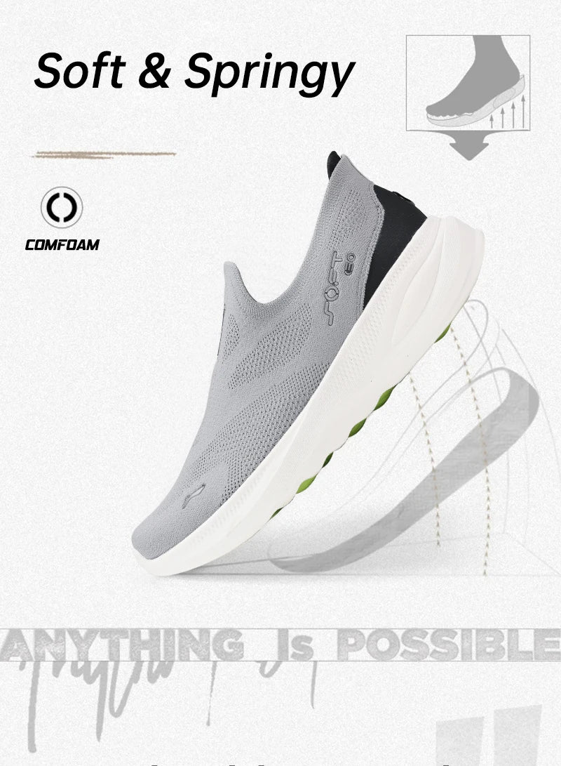Li-Ning Men's SOFT GO 2 KNIT Slip-on Casual Walking Shoes Cushion Comfy Stable LiNing Mesh Jogging Daily Sports Sneakers AGLV017