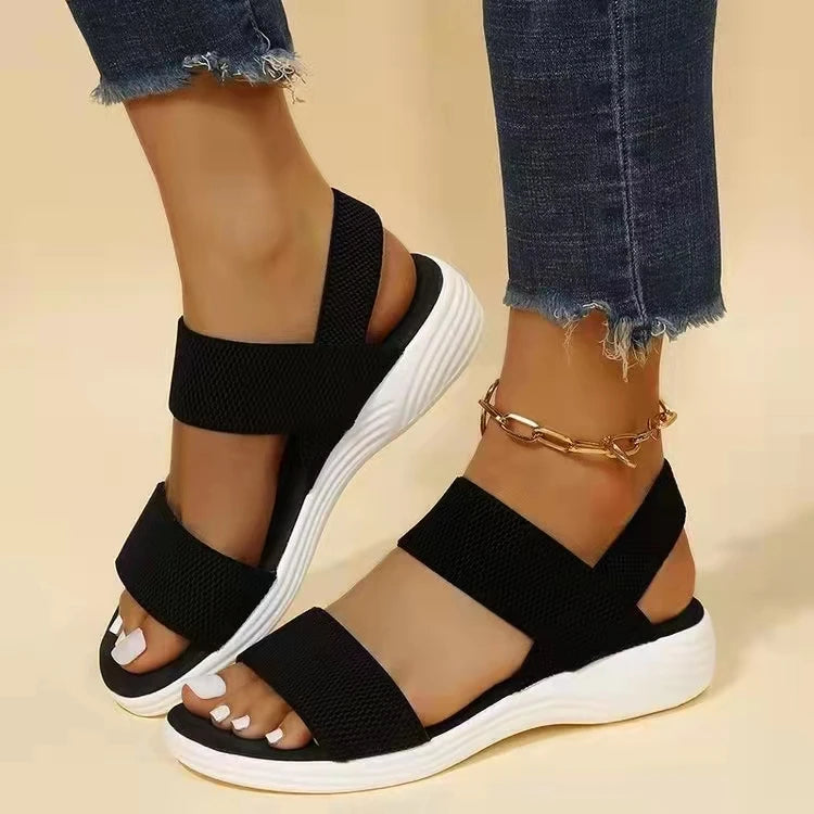 Orthopedic Wedge Sandals for Women — Elegant Open Toe with Thick Heel Support