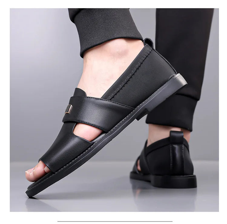 Sandals for Men Brand Casual Shoes Outdoor Fashion Men's Slippers Comfortable Beach Shoes High Quality Leather Men Flat Sandals