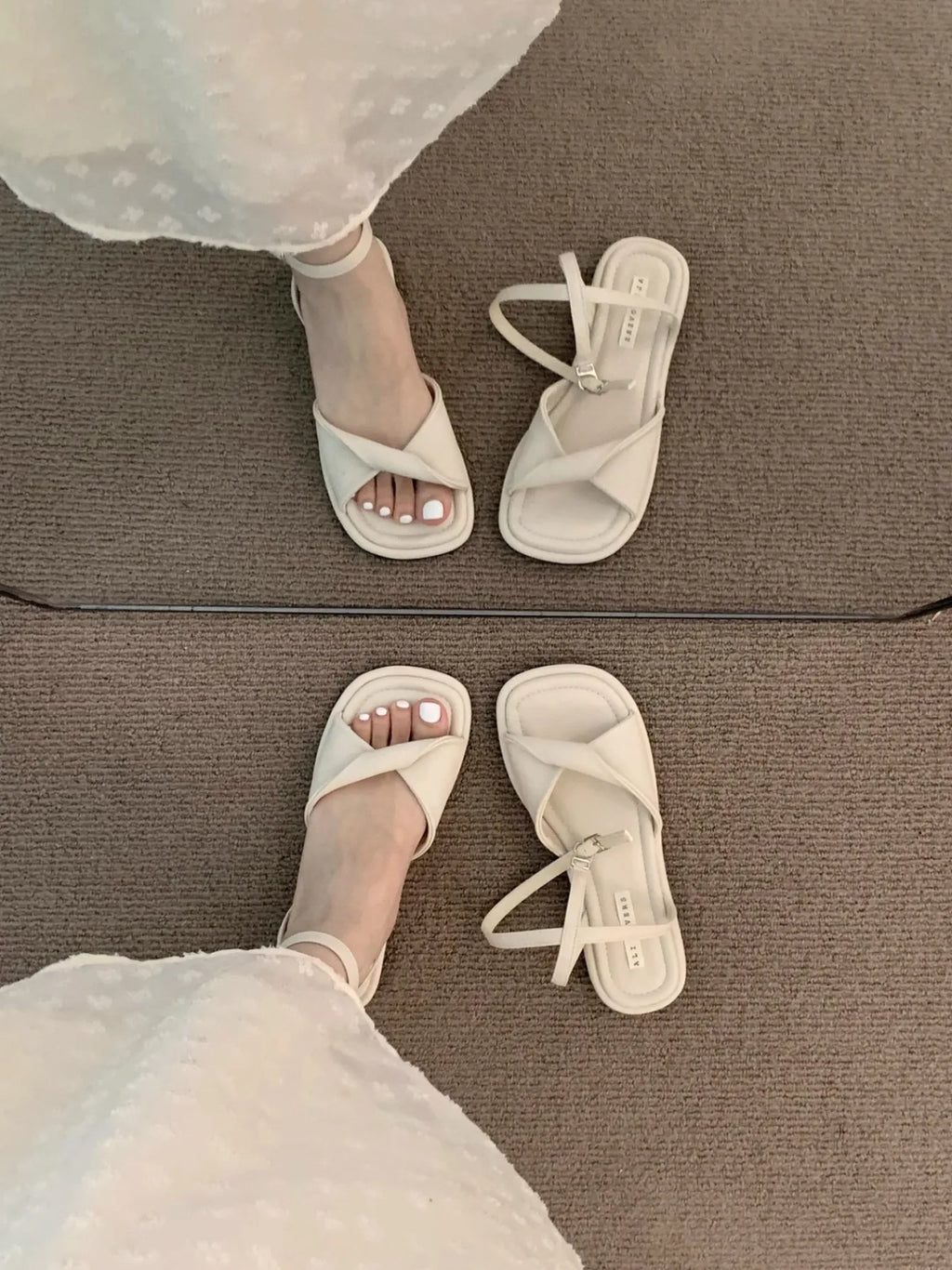 Women's Sandals Summer 2025 New Flat Rubber Sole Comfortable Sandals Breathable Fashion Luxury Outdoor Beach Women's Shoes