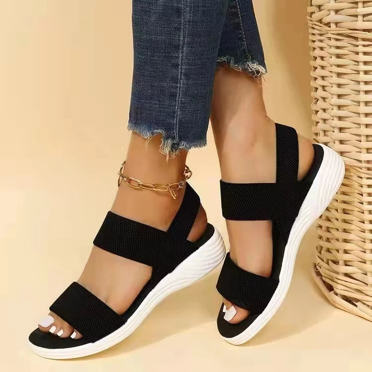 Orthopedic Wedge Sandals for Women — Elegant Open Toe with Thick Heel Support