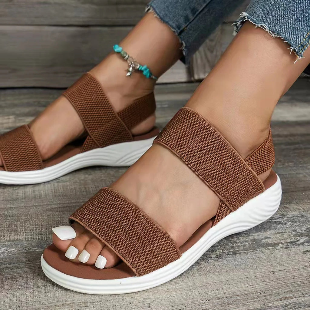 Orthopedic Wedge Sandals for Women — Elegant Open Toe with Thick Heel Support
