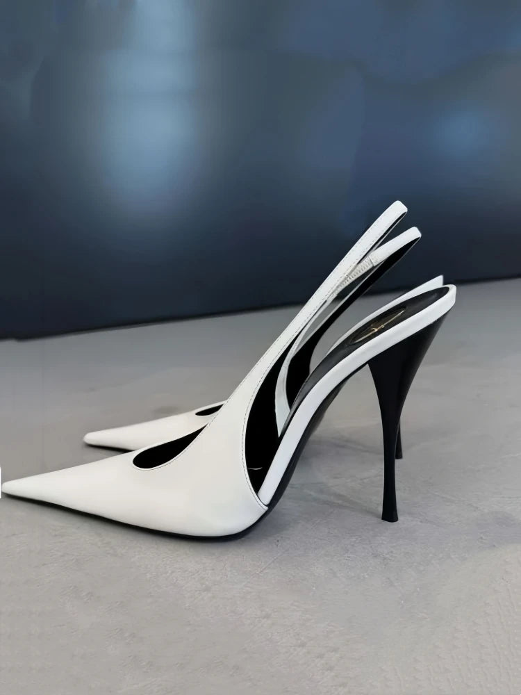 2026 Spring and Summer New Simple Pointed Back Hollow Sandals European and American Fashion Versatile Banquet Women's Shoes