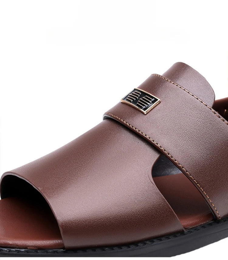 Sandals for Men Brand Casual Shoes Outdoor Fashion Men's Slippers Comfortable Beach Shoes High Quality Leather Men Flat Sandals