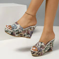 Sandals Womens Sale Women Sandals Fashionable New Pattern Minimalist Flower Print Fashionable Wedge