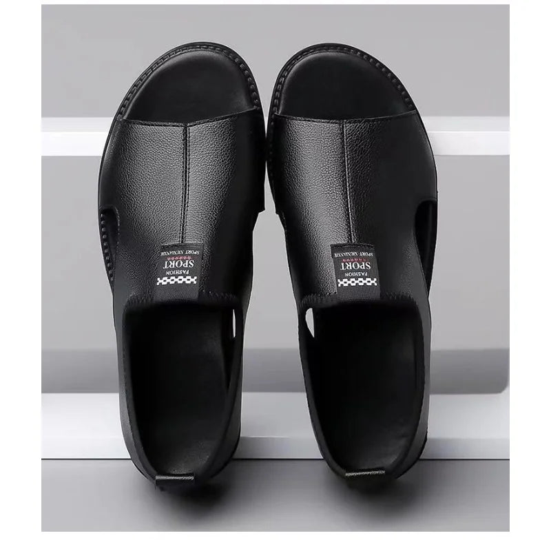 Sandals for Men Brand Casual Shoes Outdoor Fashion Men's Slippers Comfortable Beach Shoes High Quality Leather Men Flat Sandals