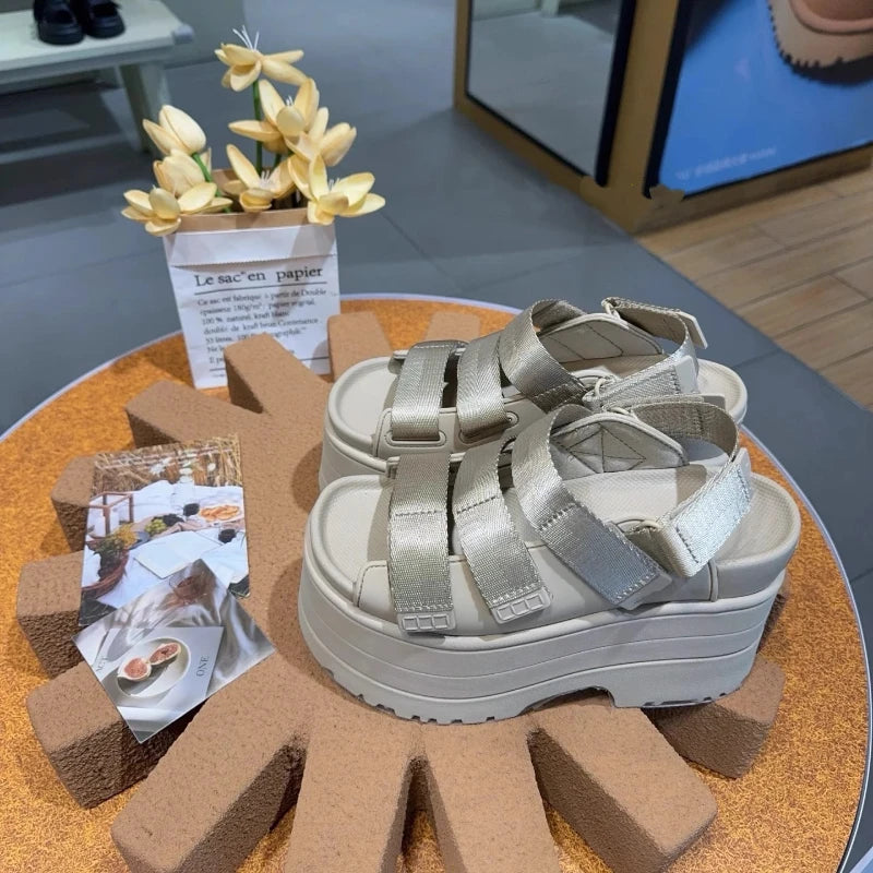 Thick-soled, High-raised, Toe-exposed, Backheel Strap, Fashionable, Versatile, Comfortable and Anti-slip Casual Women's Sandals