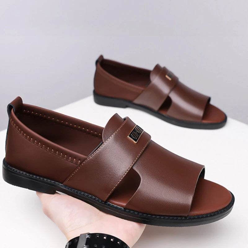 Sandals for Men Brand Casual Shoes Outdoor Fashion Men's Slippers Comfortable Beach Shoes High Quality Leather Men Flat Sandals