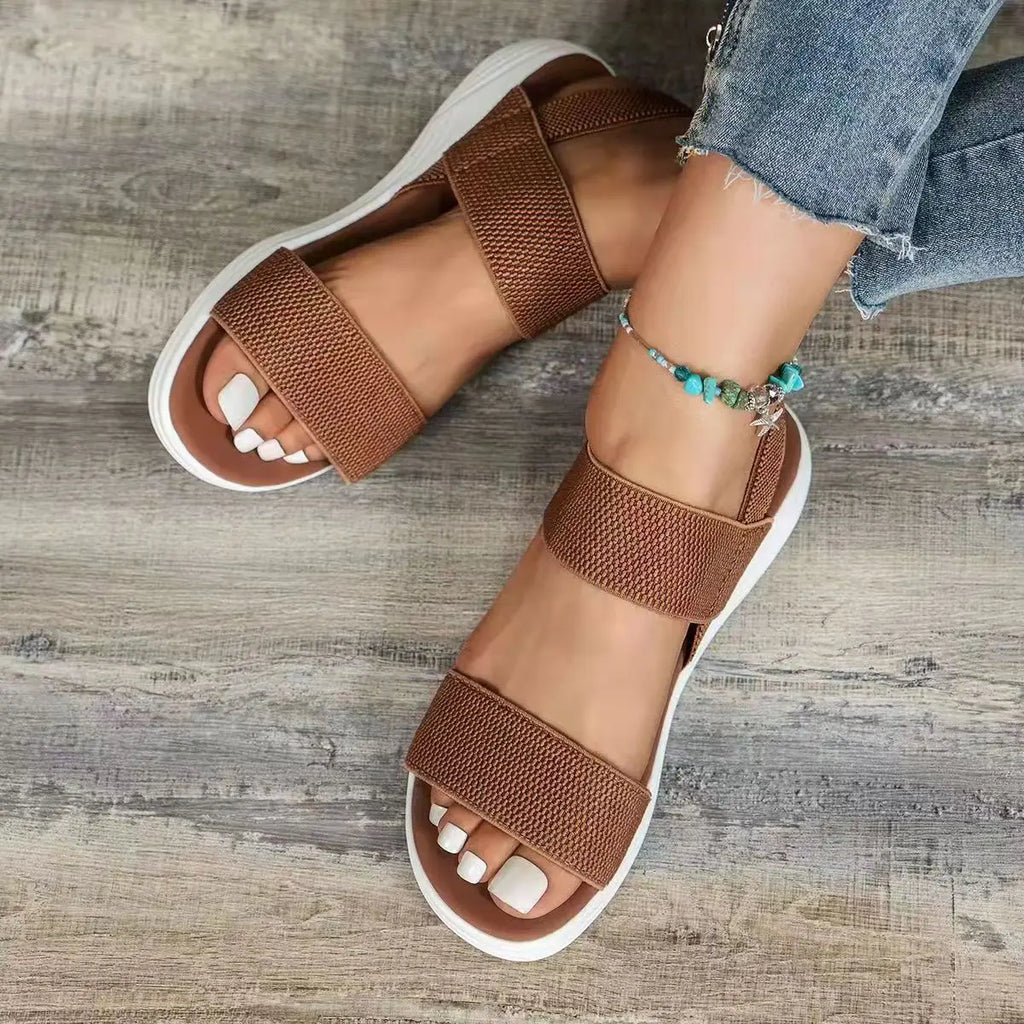 Orthopedic Wedge Sandals for Women — Elegant Open Toe with Thick Heel Support