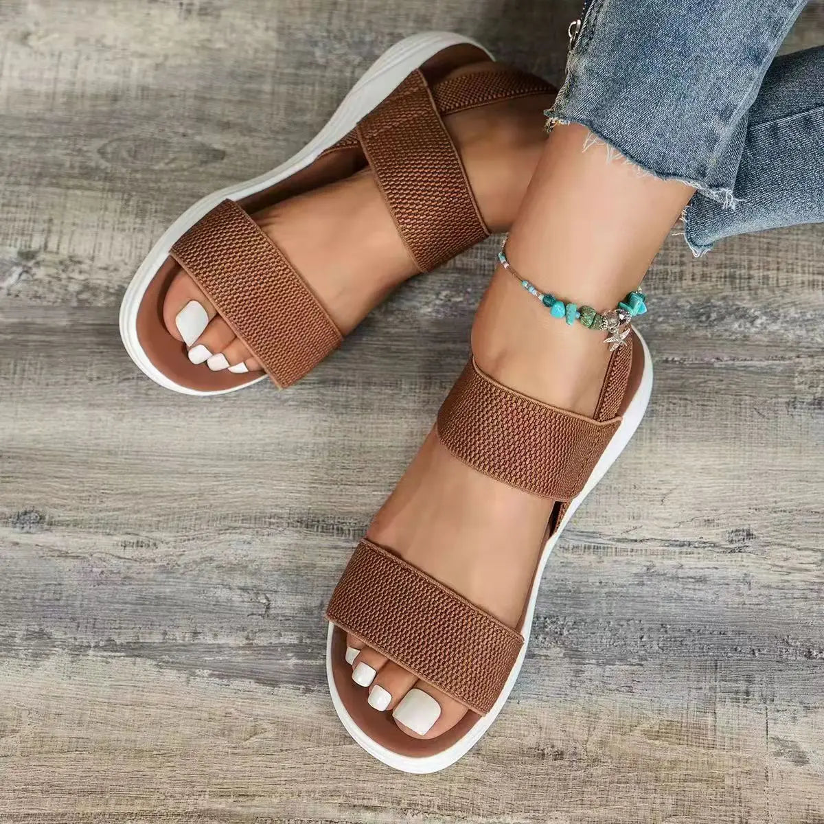 Orthopedic Wedge Sandals for Women — Elegant Open Toe with Thick Heel Support