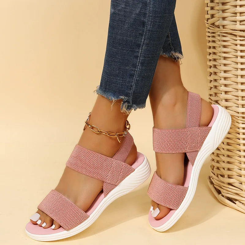 Orthopedic Wedge Sandals for Women — Elegant Open Toe with Thick Heel Support