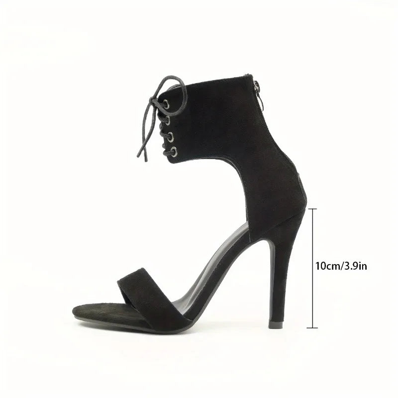 Women Sandals 2024 New Summer Fashion Sandals Belt Buckle Thin High Heels Shoes Open Toe Club Party Ladies Dress Heels Sandals
