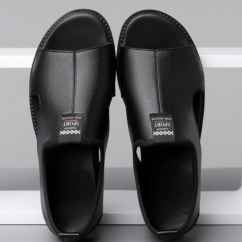Sandals for Men Brand Casual Shoes Outdoor Fashion Men's Slippers Comfortable Beach Shoes High Quality Leather Men Flat Sandals