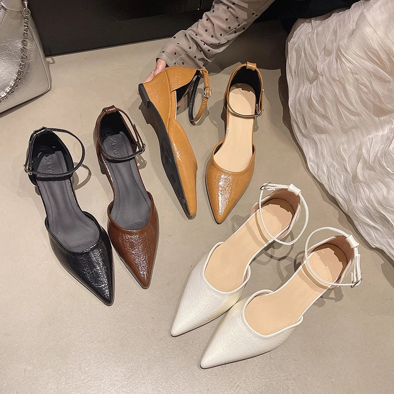 Women's fashionable pointed-toe platform sandals. 2026 summer new style elegant single-strand bow tie high heels. Sizes 35-42