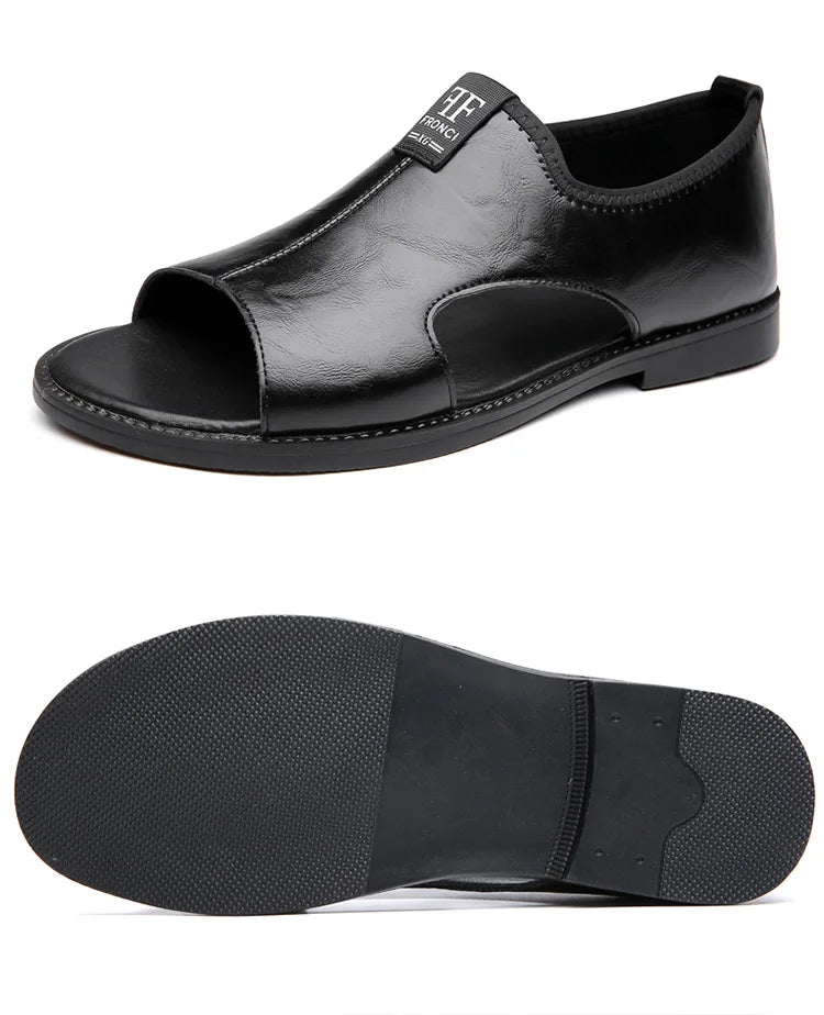 Sandals for Men Brand Casual Shoes Outdoor 2025 New Men's Slippers Comfortable Beach Shoes High Quality Leather Men Flat Sandals