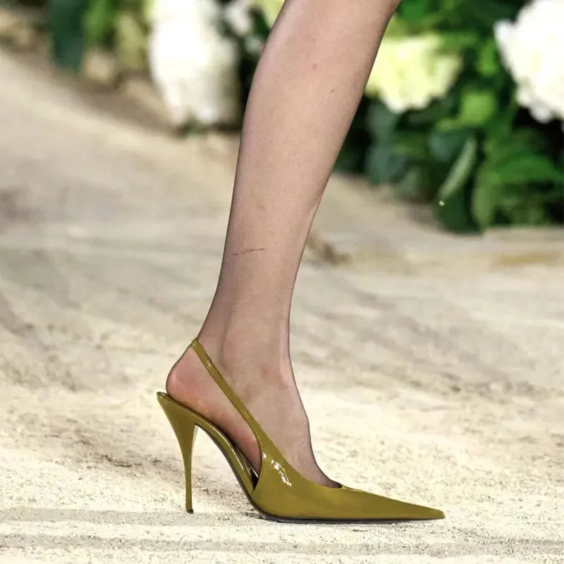 2026 Spring and Summer New Simple Pointed Back Hollow Sandals European and American Fashion Versatile Banquet Women's Shoes