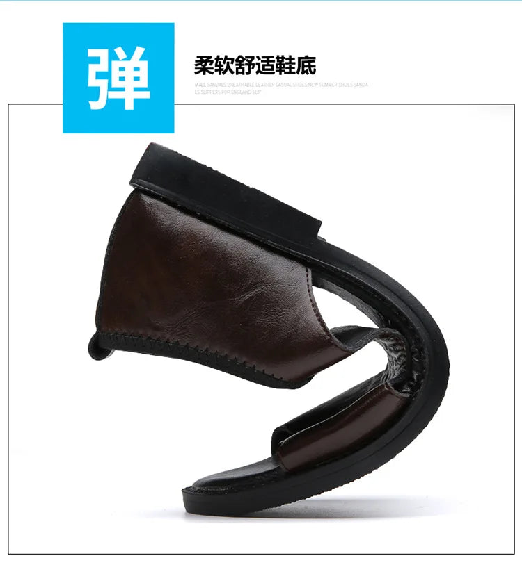 Sandals for Men Brand Casual Shoes Outdoor 2025 New Men's Slippers Comfortable Beach Shoes High Quality Leather Men Flat Sandals