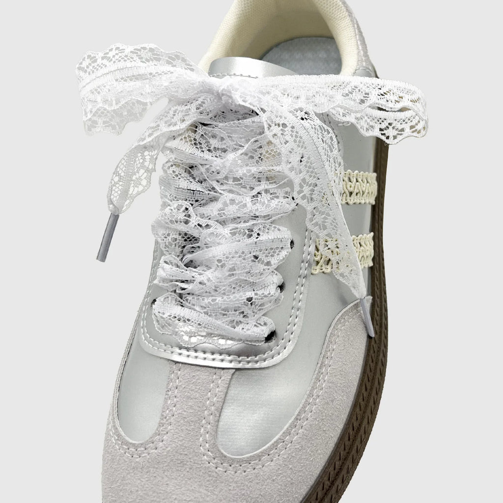 Hot Sale Lace Shoelaces for Women Casual Shoes 2.9CM Width Flat Shoelace for Sneakers Black White Shoe Laces Accessorices
