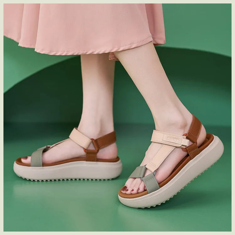 Sandals for Women's 2026 Summer New Lightweight Sandals for Casual Sports Comfort Thick Bottom Large Platform Womens Shoes