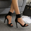 Women Sandals 2024 New Summer Fashion Sandals Belt Buckle Thin High Heels Shoes Open Toe Club Party Ladies Dress Heels Sandals