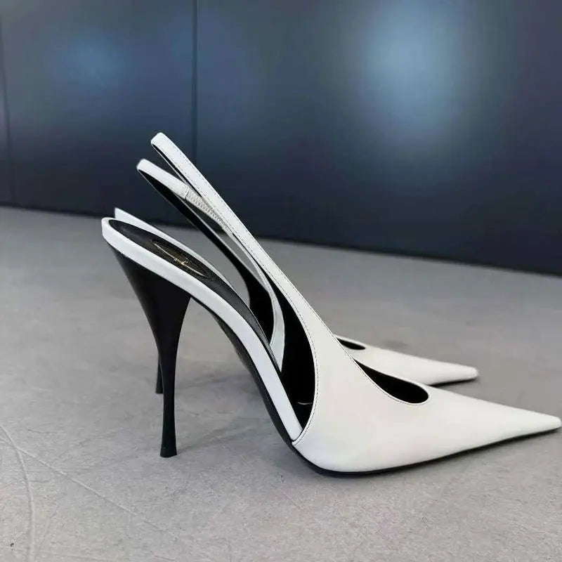 2026 Spring and Summer New Simple Pointed Back Hollow Sandals European and American Fashion Versatile Banquet Women's Shoes
