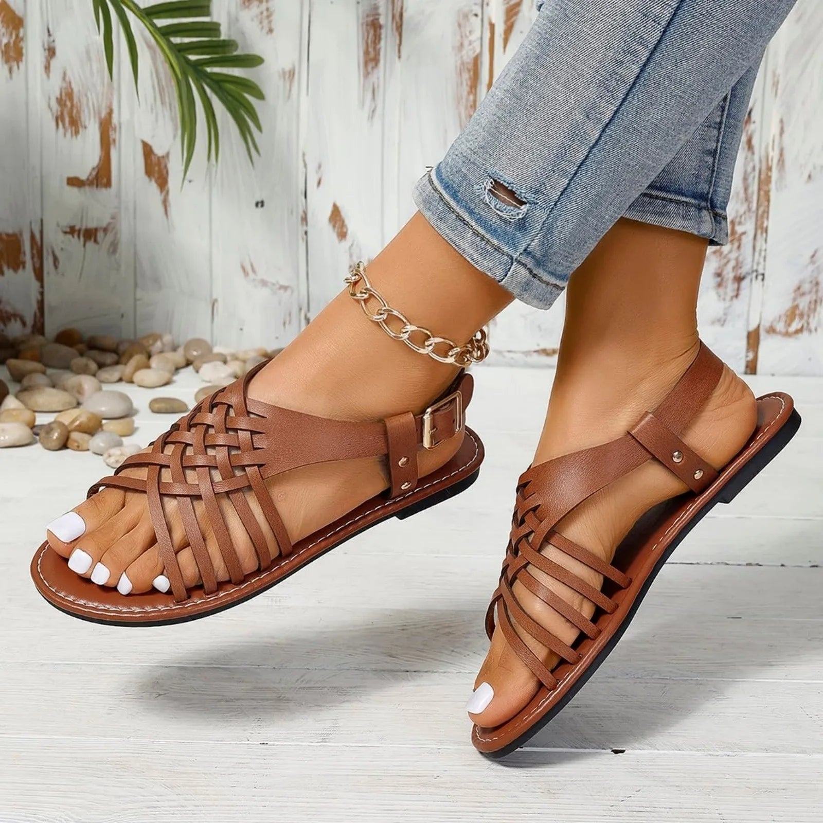 Women's Sandals 2025 New Summer Sandals Shoes Woman Flat Sandals Casual Sandalias De Mujer Fashion Shoes Summer Footwear Women