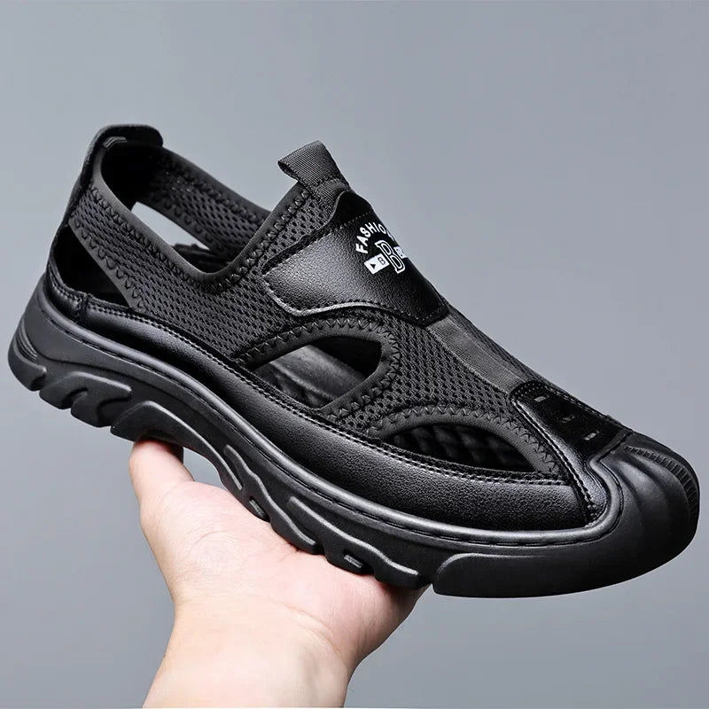 Sandals for Men Fashion Outdoor Casual Sport Sandals Summer Breathable Hollow Out Mesh Shoes for Men Non-slip Platform Sandalias