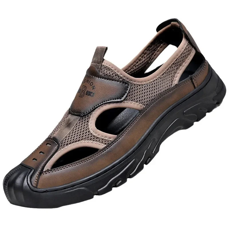 Sandals for Men Fashion Outdoor Casual Sport Sandals Summer Breathable Hollow Out Mesh Shoes for Men Non-slip Platform Sandalias