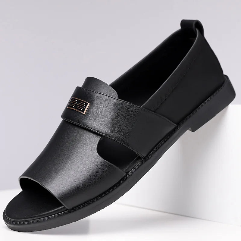 Sandals for Men Brand Casual Shoes Outdoor Fashion Men's Slippers Comfortable Beach Shoes High Quality Leather Men Flat Sandals