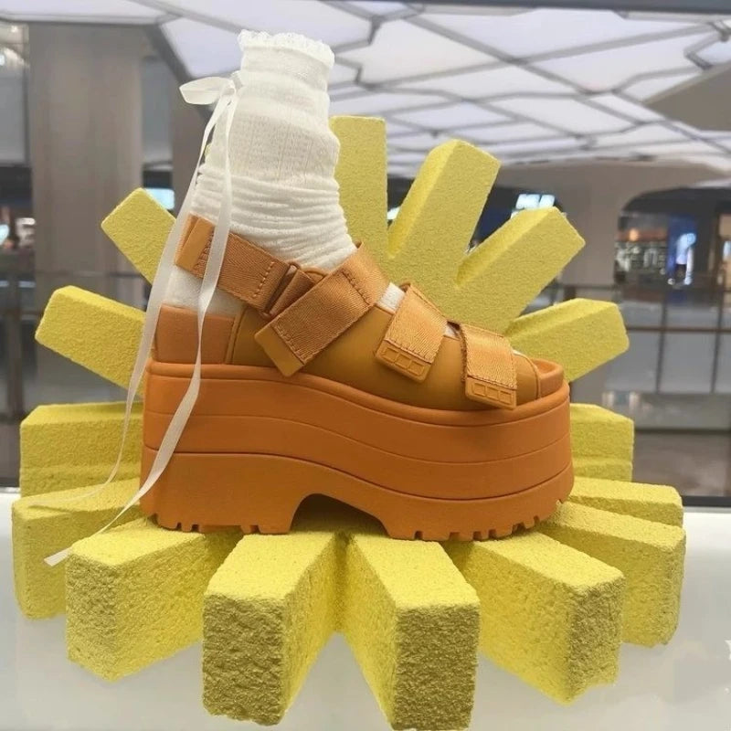 Thick-soled, High-raised, Toe-exposed, Backheel Strap, Fashionable, Versatile, Comfortable and Anti-slip Casual Women's Sandals