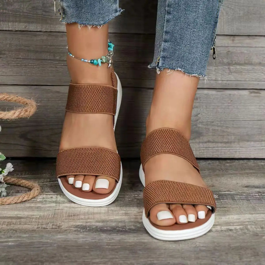 Orthopedic Wedge Sandals for Women — Elegant Open Toe with Thick Heel Support