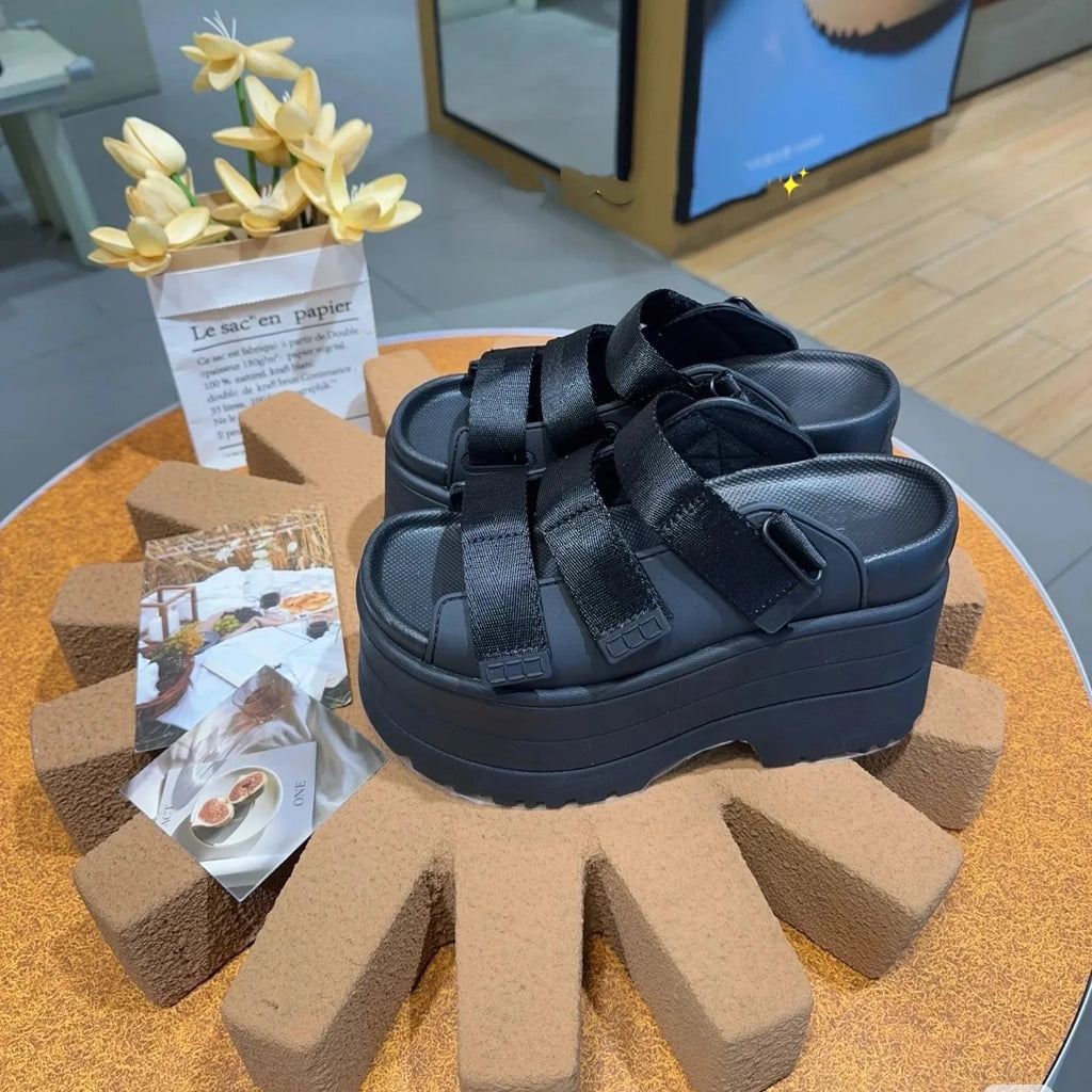 Thick-soled, High-raised, Toe-exposed, Backheel Strap, Fashionable, Versatile, Comfortable and Anti-slip Casual Women's Sandals