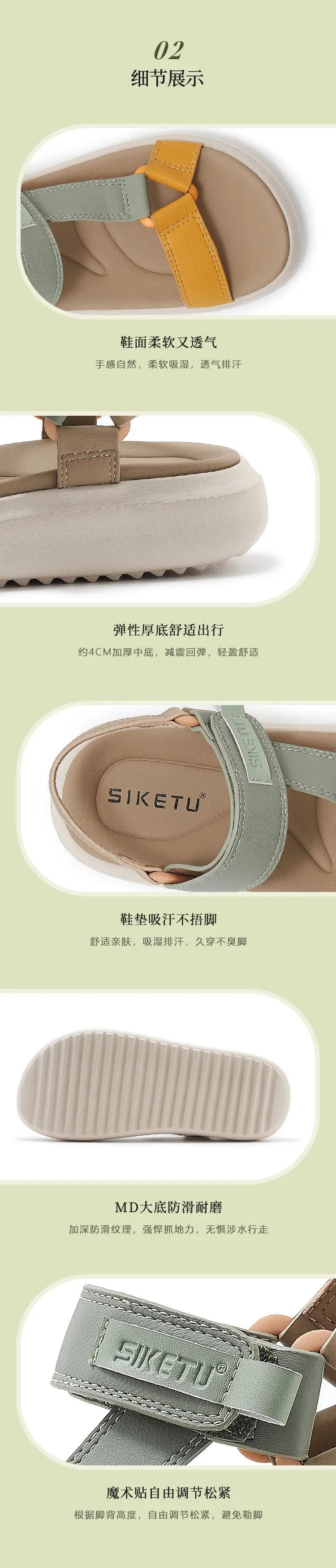 Sandals for Women's 2026 Summer New Lightweight Sandals for Casual Sports Comfort Thick Bottom Large Platform Womens Shoes