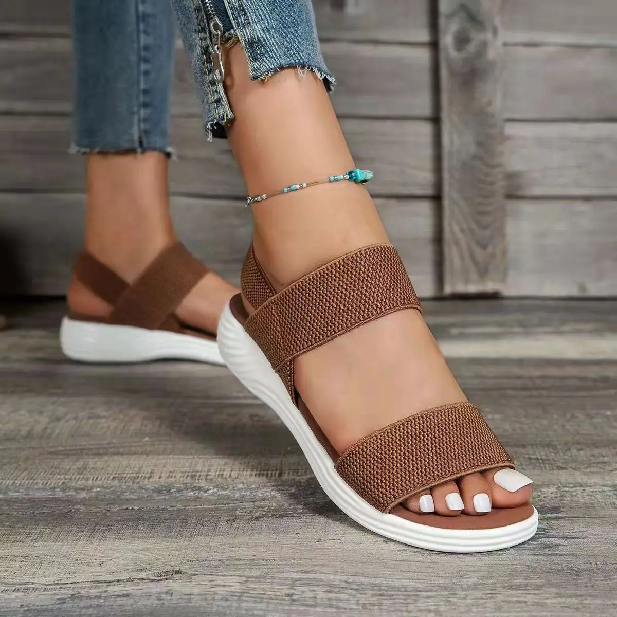 Orthopedic Wedge Sandals for Women — Elegant Open Toe with Thick Heel Support
