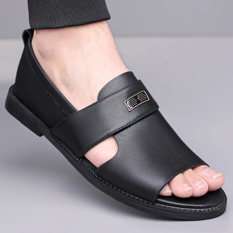 Sandals for Men Brand Casual Shoes Outdoor Fashion Men's Slippers Comfortable Beach Shoes High Quality Leather Men Flat Sandals