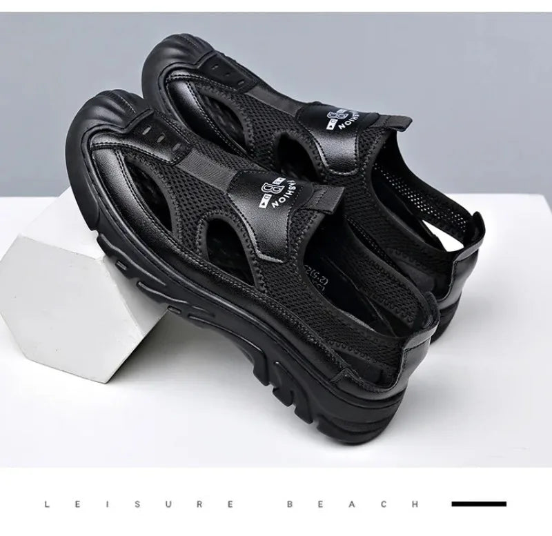 Sandals for Men Fashion Outdoor Casual Sport Sandals Summer Breathable Hollow Out Mesh Shoes for Men Non-slip Platform Sandalias