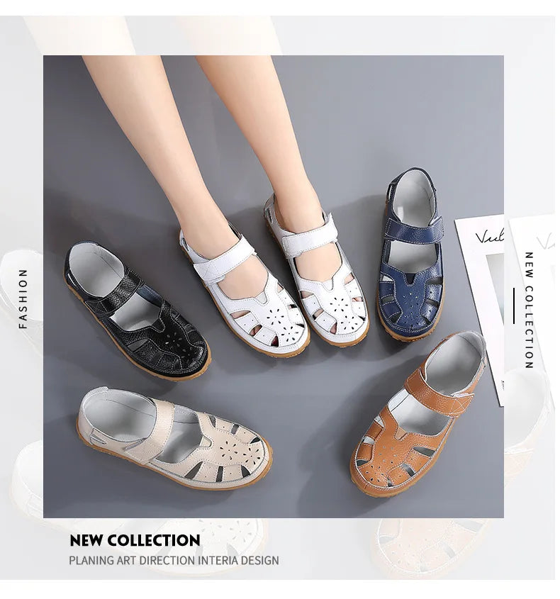 Women Sandals Casual Summer Ladies Closed Toe Beach Sandals Walking Women Flats Shoes Outdoor Comfort Female Fashion Sneakers