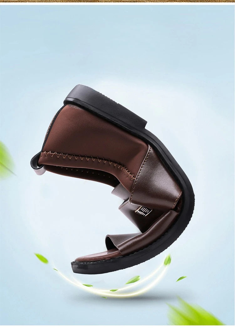 Sandals for Men Brand Casual Shoes Outdoor Fashion Men's Slippers Comfortable Beach Shoes High Quality Leather Men Flat Sandals